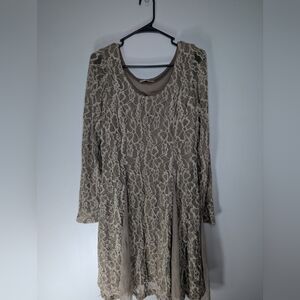 Alter'd State Lace Shift Dress Dress in Btown Size Medium